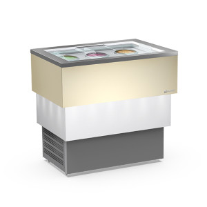 Framec Banco a Pozzetto per Gelato Mantecato CARRARA CREAM VISTA - Capacità 6 + 6 Carap