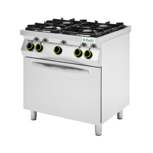 FIMAR Cucina a Gas 4 Fuochi con Forno Elettrico - Capacità 4 Teglie GN1/1