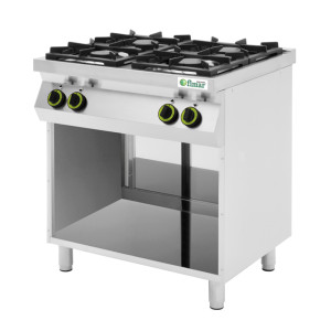 FIMAR Cucina a Gas CC74G in Acciaio Inox - 4 Fuochi con Vano a Giorno