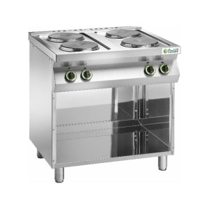 FIMAR Cucina Elettrica CC74P in Acciaio Inox - 4 Fuochi con Vano a Giorno