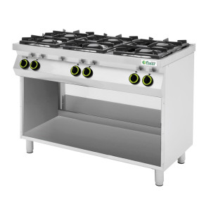 FIMAR Cucina a Gas CC76G in Acciaio Inox - 6 Fuochi con Vano a Giorno