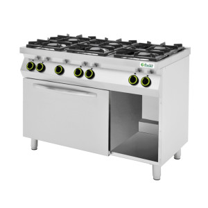 FIMAR Cucina a Gas CC76GFG - 6 Fuochi + Forno a Gas - Capacità 4 Teglie GN1/1