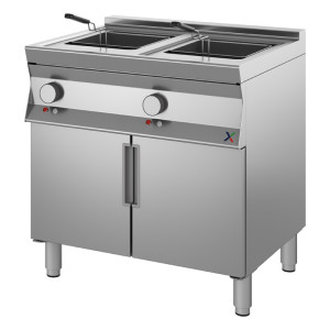 INOX BIM Friggitrice Elettrica Armadiata Vasca Doppia - Profondità Cm 70 - Capacità Lt 18