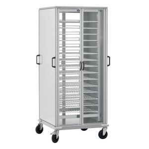 FORCAR Carrello Portapiatti Armadiato Neutro - Capacità N° 10 Griglie GN2/1