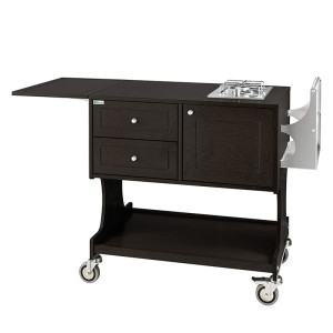 FORCAR Carrello Flambè CL2751 - Legno Massello e Acciaio - N° 1 o N° 2 Fuochi