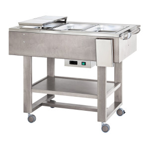 FORCAR Carrello Termico n Legno per Bolliti e Arrosti - Vasca in Acciaio Inox AISI 304