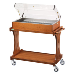 FORCAR Carrello Refrigerante a 2 Ripiani CL2260 - Legno Multistrato e Cupola con Piastr