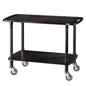 FORCAR Carrello di Servizio a 2 Ripiani CLP2002L40 - Legno Massello e Multistrato - Por