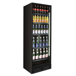 Klimaitalia Frigo Vetrina Statica per Bibite e Bottiglie CLS372V-BLACK - Esterno e Interno N