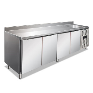 Klimaitalia Banco Refrigerato Ventilato a 4 Porte CLV4200TN - Alzatina e Lavello - Temp -2°