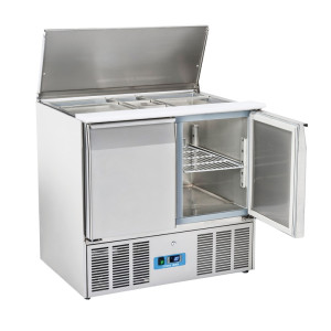 CoolHead Saladette Refrigerata Statica GN1/1 CR90A - N° 2 Porte e Top Inox Apribile - Cap