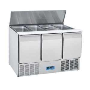 CoolHead Saladette Refrigerata Statica GN1/1 CR93A - N° 3 Porte e Top Inox Apribile - Cap
