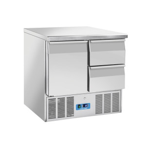 CoolHead Saladette Refrigerata Statica GN1/1 con N° 1 Porta + N° 2 Cassetti e Top Inox -