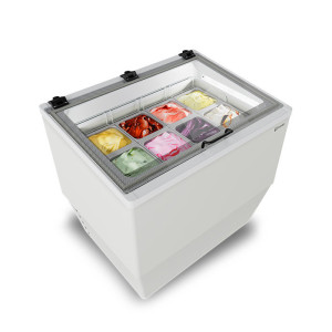 Framec Vetrina Compatta per Gelato Mantecato in Vaschetta CREAMY Bianca - Capacità N° 8