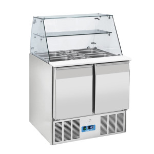 CoolHead Saladette Refrigerata Statica GN1/1 CRQ90A - N° 2 Porte e Top in Vetro Temperato