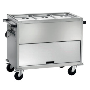 FORCAR Carrello Bagnomaria Armadiato GN1/1 in Acciaio Inox con Temperature Differenziat