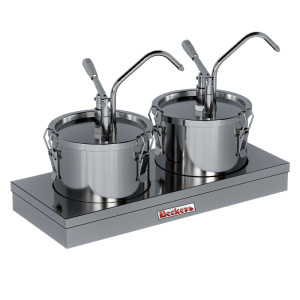 Beckers Dispenser Dosatore per Salse Professionale - Contenitore Doppio - Capacità Lt 4,