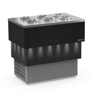 Framec Banco a Pozzetto per Gelato Mantecato CARRARA DARK capacità 6+6 Carapine 6 forni