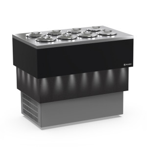 Framec Banco a Pozzetto per Gelato Mantecato CARRARA DARK capacità 8+8 Carapine 8 forni