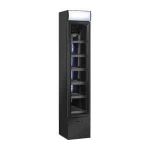 CoolHead Vetrina Refrigerata per Bibite DC105CB in Acciaio Verniciato Nero con Opalina -