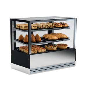 Klimaitalia Vetrina Espositiva Calda DELUXE122-HT in Acciaio Inox - Snack e Salati - Temp +3