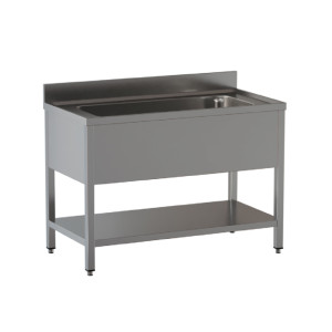 Ristopro Lavatoio Inox con Gambe Quadre - N° 1 Vasca per Pentole Senza Sgocciolatoio - Pr