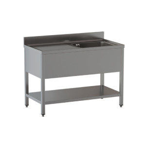 Ristopro Lavatoio in Acciaio Inox con Gambe Quadre - Vasca + Sgocciolatoio Sinistro - Pro
