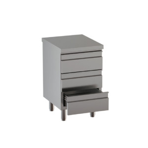 Ristopro Cassettiera Neutra in Acciaio Inox - N° 3 Cassetti