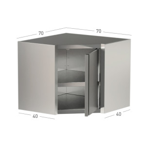 Ristopro Pensile Inox ad Angolo con Porta a Battente
