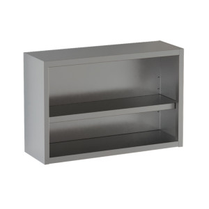 Ristopro Pensile a Giorno con Ripiano Intermedio in Acciaio Inox - Altezza cm 80