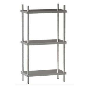 Ristopro Scaffalatura con Ripiani Lisci in Acciaio Inox - Altezza Cm 150 - Profondità Cm
