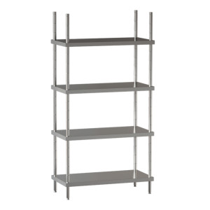Ristopro Scaffalatura con Ripiani Lisci in Acciaio Inox - Altezza Cm 200 - Profondità Cm