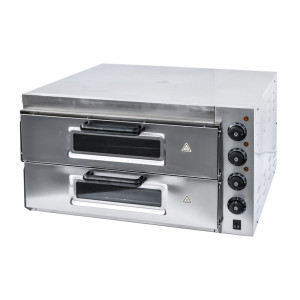 Attrezzature Professionali Forno Pizza Elettrico con Doppia Camera e N° 3 Termostati Separati - Capacità N°