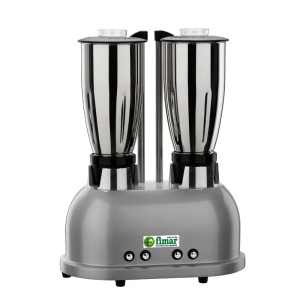 FIMAR Frullatore Doppio con Bicchieri Inox - 1,5 + 1,5 lt