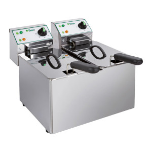 FIMAR Friggitrice da Banco FR44N Vasca Doppia - Acciaio Inox AISI 304 - Capacità Lt 4