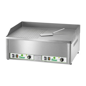 FIMAR Fry Top Elettrico da Banco - Piastra Doppia con Piano Liscio/Rigato