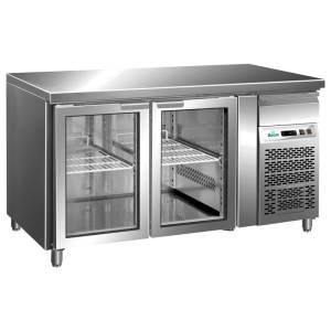 FORCAR Banco Refrigerato Gastronomia a 2 Ante Vetro - Profondità Cm 70 - Capacità lt 28