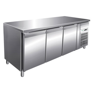 FORCAR Tavolo Refrigerato Gastronomia a 3 Porte - Profondità Cm 70 - Capacità lt 417 -