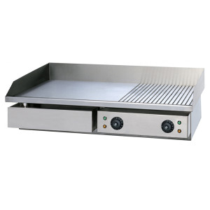 Attrezzature Professionali Griglia Elettrica Fry Top Piano Misto GHN75RL - Piano Cm 72,5 x 40