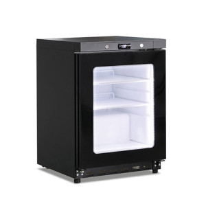 Klimaitalia Frigorifero Sottobanco GN200GTN BLACK con Porta a Vetro - Temp +2° +10°C - Capac