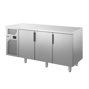 INOX BIM Tavolo Refrigerato Gastronorm a 3 Ante - Gruppo Motore a Sinistra - Temp 0° +8°C