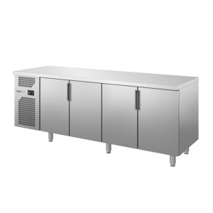 INOX BIM Tavolo Refrigerato Gastronorm a 4 Ante - Gruppo Motore a Sinistra - Temp 0° +8°C