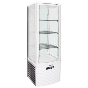 FORCAR Vetrina Ventilata LSC235 White - Vetri Panoramici e N° 3 Ripiani - Capacità Lt 2