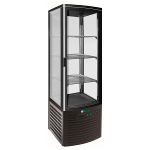 FORCAR Vetrina Ventilata LSC235B Black - Vetri Panoramici e N° 3 Ripiani - Capacità Lt