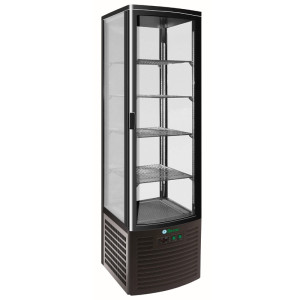 FORCAR Vetrina Ventilata LSC280B Black - Vetri Panoramici e N° 4 Ripiani - Capacità Lt
