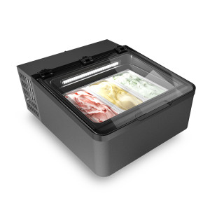 Framec Espositore da Banco per Gelato Mantecato MINICREAM3V-G-LED con Illuminazione Int