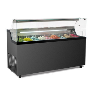 Attrezzature Professionali Vetrina Espositiva AMIRABELLA-C9 con Vetro Basso Emissivo per Gelato Mantecato,