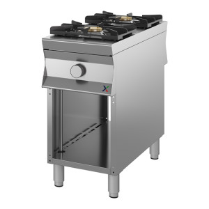 INOX BIM Cucina Passante a N° 2 Fuochi - Lunghezza Cm 40 x Profondità Cm 120 - Alimentazi