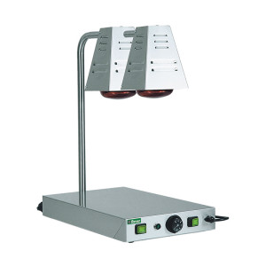 FORCAR Lampade Infrarossi a Fungo con Piano Caldo - N° 2 Lampade - Piano Cm 58 x 33
