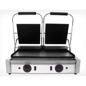 Attrezzature Professionali Piastra di Cottura in Ghisa Doppia - Piano Liscio Cm 47,5 x 23